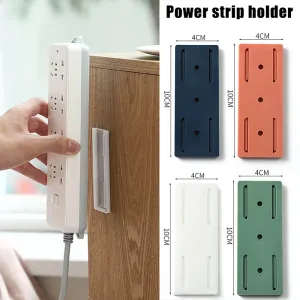 2 pçs fixado na parede plug fixador adesivo punch-livre casa auto-adesivo soquete fixador cabo fio organizador sem emenda sup...