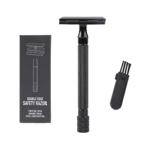 Barbeador duplo clássico masculino com remoção suave de pelos, lâmina de barbear de aço inoxidável com lâminas revestidas de ...