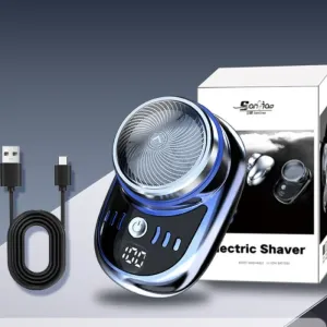 Mini barbeador elétrico de viagem, masculino, tamanho de bolso, usb, recarregável, portátil, indolor, aparador sem fio, faca,...