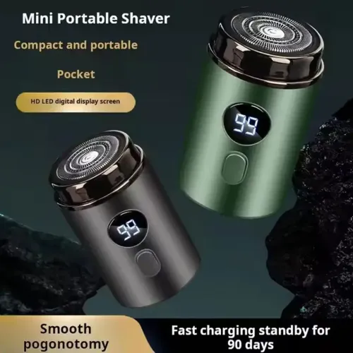 Novo mini barbeador elétrico portátil masculino, longa espera, montado em carro, sem lavagem, carregamento, navalha de barbea...