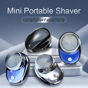 Barbeador elétrico de carregamento mini bolso viagem navalha portátil sem fio destacável barbeador facial barba e corpo apara...