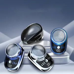 Barbeador de viagem elétrico portátil para homens, barbeador recarregável USB, tipo máquina de barbear úmida e seca, mini