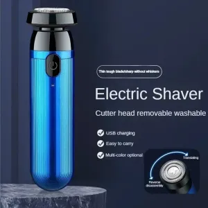 Barbeador Elétrico Portátil para Homens e Mulheres, Alta Velocidade, Carregamento Rápido, Mini Recarregável, Fácil de Desmont...
