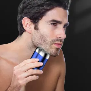 Mini barbeador elétrico de cabeça dupla, recarregável por usb, à prova d'água, para viagem, portátil, aparador de barba, ferr...