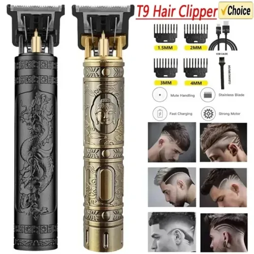 Aparador de cabelo vintage sem fio máquina de corte de cabelo elétrica portátil barbeiro usb carregamento rápido máquina de c...