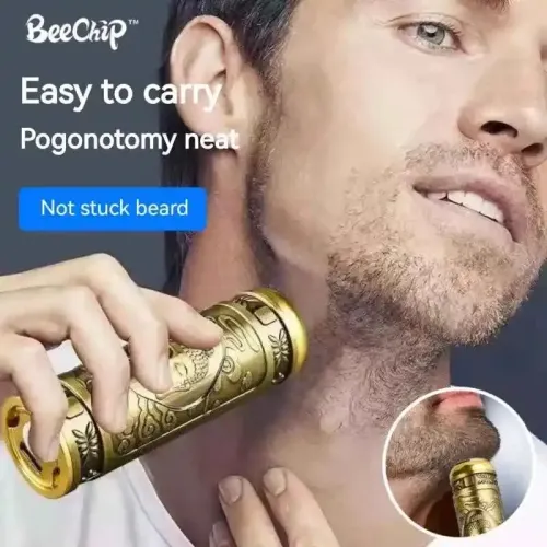 Mini barbeador elétrico para homens, barbeador à prova d'água, sem irritação, confortavelmente fechado, lâminas de barbear