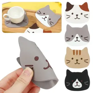 Criativo bonito gato mesa placemat à prova dwaterproof água isolamento térmico anti-deslizamento tigela almofada dos desenhos...
