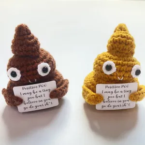Pocket Hug Poo Knitting Wool Doll com Cartão Positivo, Portátil, Presente para Crianças e Adultos, Decoração de Férias, Engra...