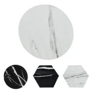 Esteira De Copo De Padrão De Mármore, Forma De Hexágono, Superfície Lisa, Almofada De Chá Redonda, Suporte De Costas De Mesa,...