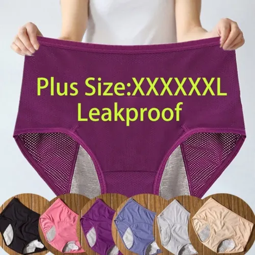 Calças Fisiológicas à Prova de Vazamento para Mulheres, Packs de Roupa Interior, Após e Após a Menstruação, No Show, Plus Siz...