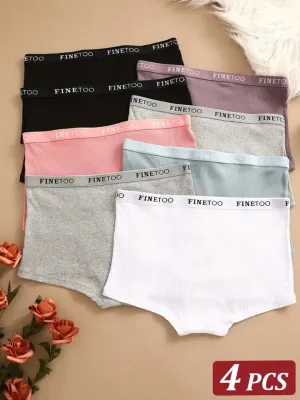 4 pçs mulheres boxers de algodão roupa interior sem costura shorts de seda gelo cor sólida senhoras macio boyshorts plus size...